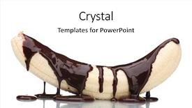  Presentation with liquid natural gas - Slide deck featuring banana poured with liquid chocolate background and a  colored foreground