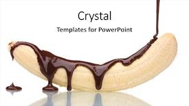  Presentation with liquid - Slide deck enhanced with banana poured with liquid chocolate background and a white colored foreground