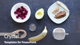  Presentation with acai - Beautiful slide deck featuring banana powder - above shot of the ingredients backdrop and a dark gray colored foreground