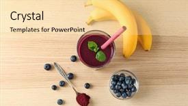  Presentation with acai - PPT theme enhanced with banana powder - glass with acai juice background and a blonde colored foreground
