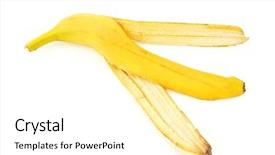  Presentation with banana - Colorful slide deck enhanced with banana skin on white background backdrop and a white colored foreground
