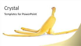  Presentation with banana - Amazing PPT layouts having banana skin on white background backdrop and a white colored foreground