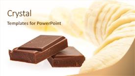 Presentation with banana - Colorful slide set enhanced with banana slices and chocolate backdrop and a cream colored foreground