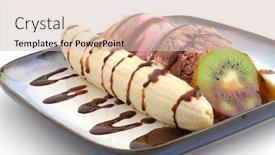  Presentation with food truck cake ice cream - Slides consisting of split ice cream studio isolated background and a soft green colored foreground