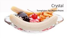  Presentation with ice cream truck - PPT layouts consisting of banana split ice cream background and a white colored foreground