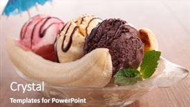  Presentation with banana - PPT layouts featuring banana split background and a coral colored foreground