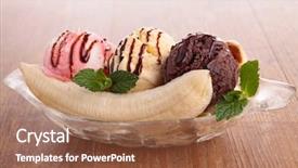  Presentation with banana - Presentation theme consisting of banana split background and a coral colored foreground