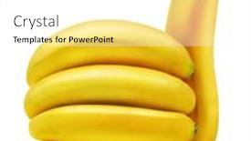  Presentation with signal - Slide set enhanced with banana-thumb-signal-isolated background and a white colored foreground