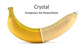  Presentation with condom - PPT layouts featuring banana with condom isolated background and a white colored foreground