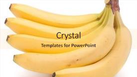  Presentation with bunch - Slide set having bananas bunch isolated on white background cutout background and a yellow colored foreground