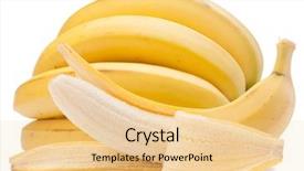  Presentation with bunch - PPT theme featuring bananas bunch isolated on white background and a  colored foreground