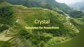  Presentation with philippines culture rice terraces - Presentation design with banaue village in philippines background and a tawny brown colored foreground