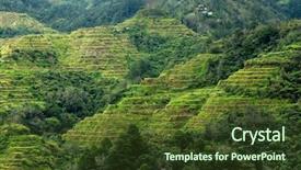  Presentation with philippines culture rice terraces - Presentation theme consisting of banaue village in philippines background and a tawny brown colored foreground