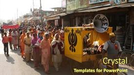  Presentation with social work - Slide deck consisting of banbasa-india-january-9-social background and a  colored foreground