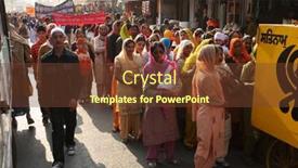  Presentation with social work - Theme having image of three businesspeople with rope against diagram background background and a white colored foreground