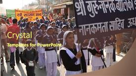  Presentation with social work - Slide deck featuring banbasa-india-january-9-social background and a tawny brown colored foreground