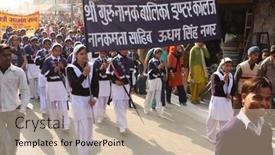  Presentation with social work - Presentation design with banbasa-india-january-9-social background and a soft green colored foreground