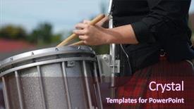  Presentation with marching band - Cool new presentation theme with marching band - drummer's hands backdrop and a wine colored foreground
