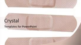  Presentation with bandages - Theme having band aid - adhesive bandages isolated on white background and a lemonade colored foreground