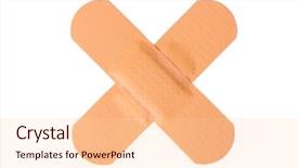  Presentation with medical pill medicine white blue - Slide deck consisting of band aid - medical patch isolated on white background and a lemonade colored foreground