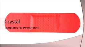  Presentation with aid - PPT theme featuring band aid - medical patch isolated on white background and a red colored foreground