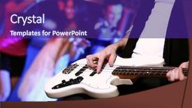  Presentation with night club - Cool new presentation design with band concert - young guitar player with instrument backdrop and a violet colored foreground