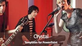  Presentation with recording studio - Slides having band in recording studio background and a tawny brown colored foreground