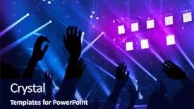  Presentation with music border - Audience pleasing slide set consisting of band music at night club backdrop and a navy blue colored foreground