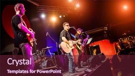  Presentation with rock band - Slide deck featuring band performs on stage rock background and a tawny brown colored foreground
