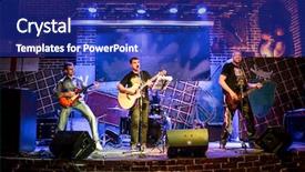  Presentation with rock band - Audience pleasing theme consisting of band performs on stage rock backdrop and a royal blue colored foreground