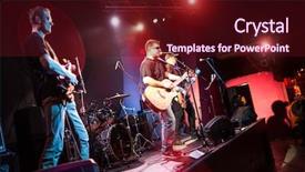  Presentation with rock band - Cool new slide set with band performs on stage rock backdrop and a wine colored foreground