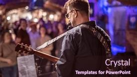  Presentation with lighting effects - PPT layouts consisting of band-performs-on-stage-rock background and a wine colored foreground