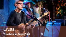  Presentation with music band - Theme consisting of band performs on stage rock background and a tawny brown colored foreground