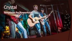  Presentation with rock band - Slides consisting of band performs on stage rock background and a wine colored foreground
