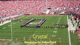  Presentation with band - Amazing PPT theme having band-prepares-to-write-script backdrop and a tawny brown colored foreground