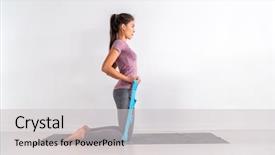  Presentation with exercise mat - Presentation having band strap fitness bicep curl background and a light gray colored foreground