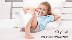  Presentation with fracture bone - Theme enhanced with bandage on leg heel fracture background and a lemonade colored foreground