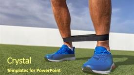  Presentation with resistance - Theme with banded - resistance band workout man background and a tawny brown colored foreground