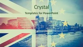  Presentation with brexit - Theme having bandeira da uniao europeia - brexit concept - double exposure background and a  colored foreground