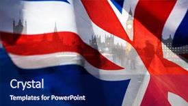  Presentation with union jack flag - Amazing presentation theme having bandeira da uniao europeia - british union jack flag backdrop and a navy blue colored foreground