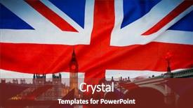  Presentation with union jack flag - PPT theme consisting of bandeira da uniao europeia - british union jack flag background and a tawny brown colored foreground