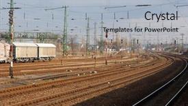  Presentation with vehicle tracking - Amazing PPT layouts having banding railway track system backdrop and a  colored foreground