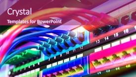  Presentation with bandwidth network - Beautiful presentation featuring bandwidth - ethernet cable on network switches backdrop and a  colored foreground