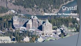  Presentation with aerial view of cape town - Slide set having banff aerial view banff springs hotel located beside the river background and a gray colored foreground