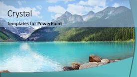  Presentation with banff national park - Presentation theme enhanced with banff national park alberta canada background and a light blue colored foreground