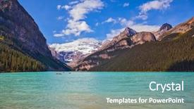  Presentation with banff national park - Amazing presentation having banff national park canada alberta magnificent lake louise with emerald green water surrounded by the rocky mountains pine forests and glaciers backdrop and a seafoam green colored foreground