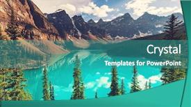  Presentation with beautiful moraine lake - Slide deck enhanced with banff national park canada background and a teal colored foreground