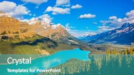 Presentation with banff national park - PPT theme with banff national park canada background and a teal colored foreground