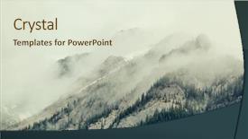  Presentation with banff national park - Audience pleasing presentation consisting of banff national park foggy mountains backdrop and a sky blue colored foreground