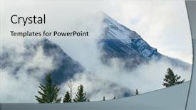  Presentation with banff national park - Cool new presentation theme with banff national park foggy mountains backdrop and a light gray colored foreground